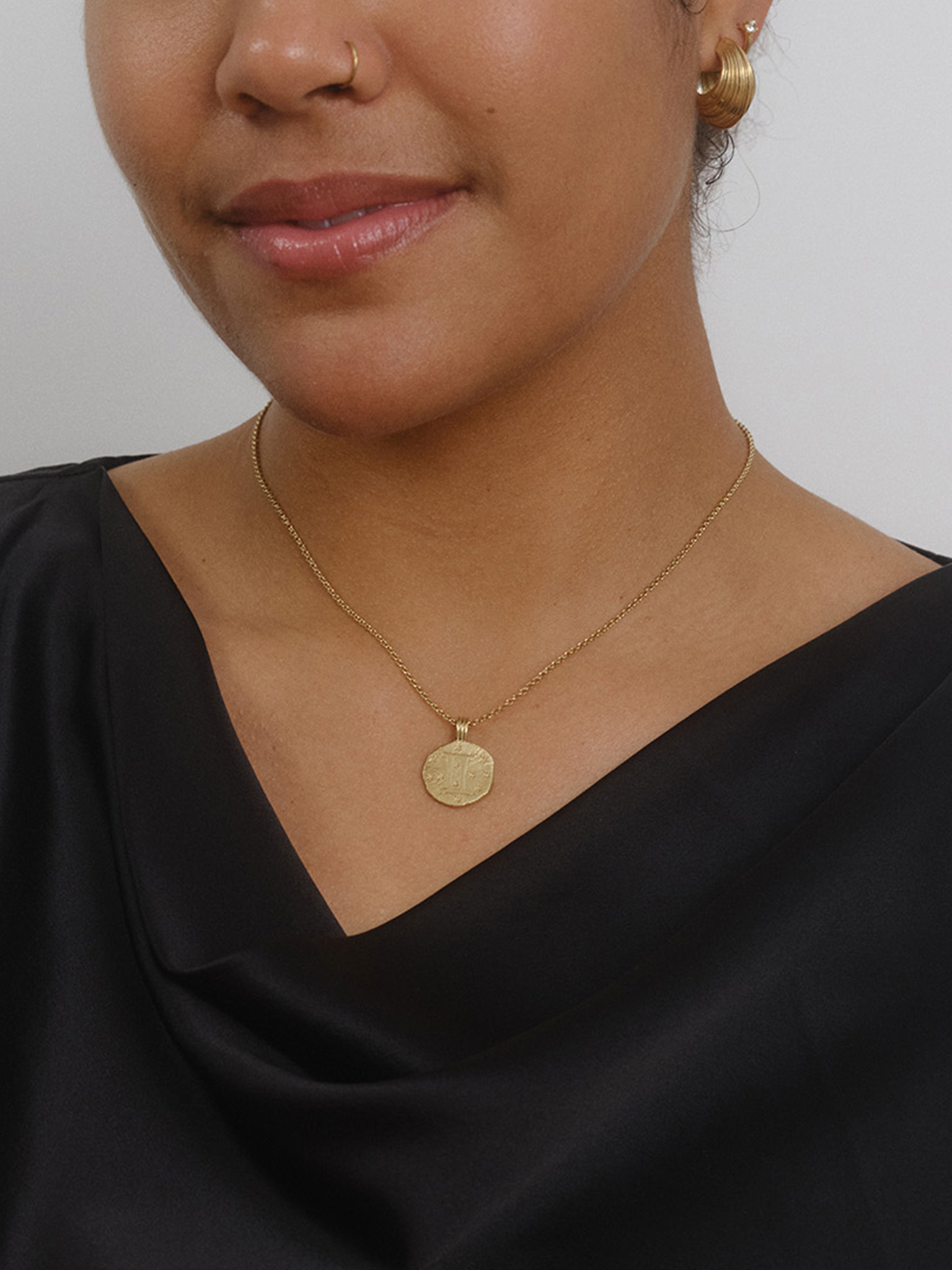 Sun in gemini necklace - 22k gold vermeil